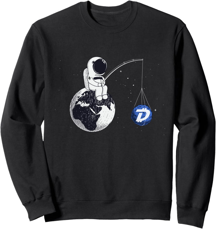 Cryptocurrency Talk DGB - Digibyte To The Moon Space Man Sweatshirt