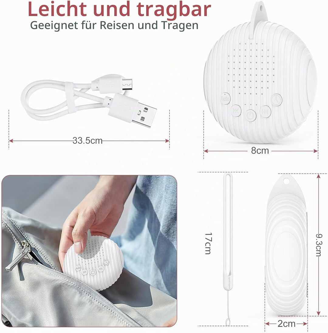 LOFICOPER Soundmaschine White Noise Machine, Tragbare Weisses Rauschen, Kinder Erwachsene Einschlafh