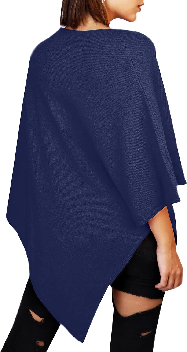 JOPHY & CO. Damen-Poncho aus Kaschmir-Mischung S Dunkelblau, S Dunkelblau