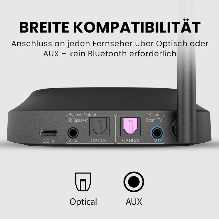 Avantree HT5009 Plus – Ultra Bequeme Funkkopfhörer Kabellos TV Kopfhörer für Fernseher Senioren, 60h