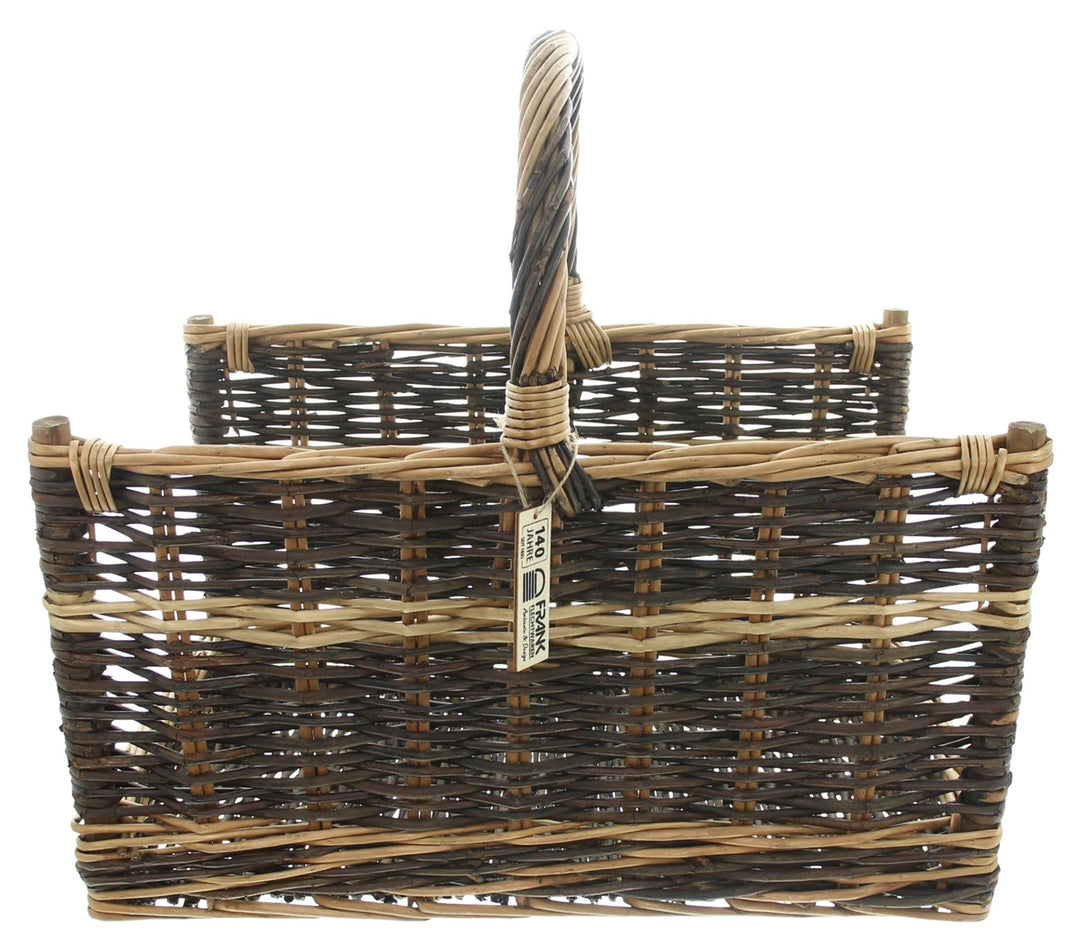 FRANK FLECHTWAREN Kaminholzkorb Universale, Vollweide, teilweise Gebleicht Masse: 53 x 38 x 29 cm, G