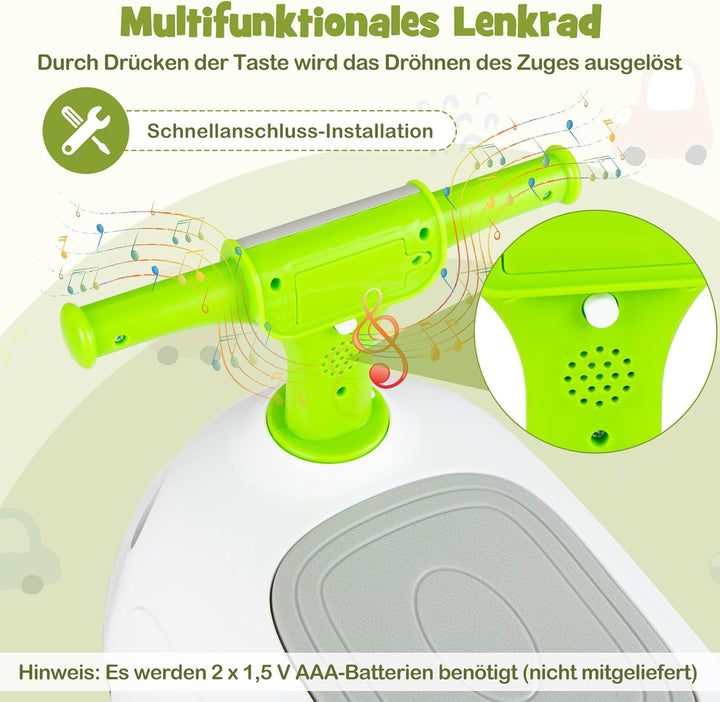 COSTWAY Rutschauto, Rutschfahrzeug mit Hupe & Stauraum unter dem Sitz, Schiebauto in Lokomotive, Rut