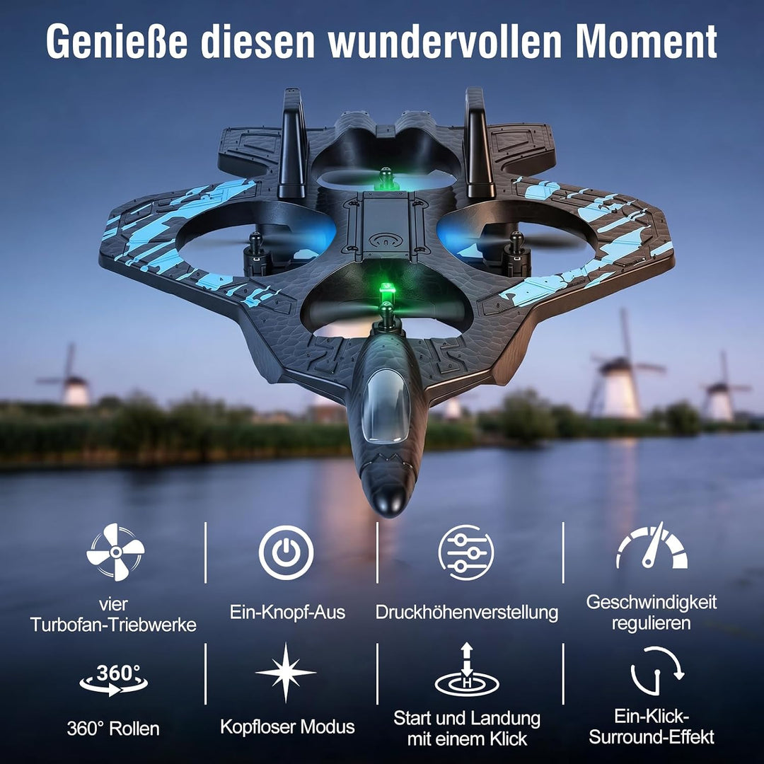 Mini Drohne für Kinder,RC Flugzeug Spielzeug Quadrocopter Drone für Kinder und Anfänger mit 2 Akkus,