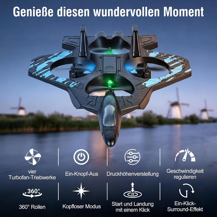 Mini Drohne für Kinder,RC Flugzeug Spielzeug Quadrocopter Drone für Kinder und Anfänger mit 2 Akkus,