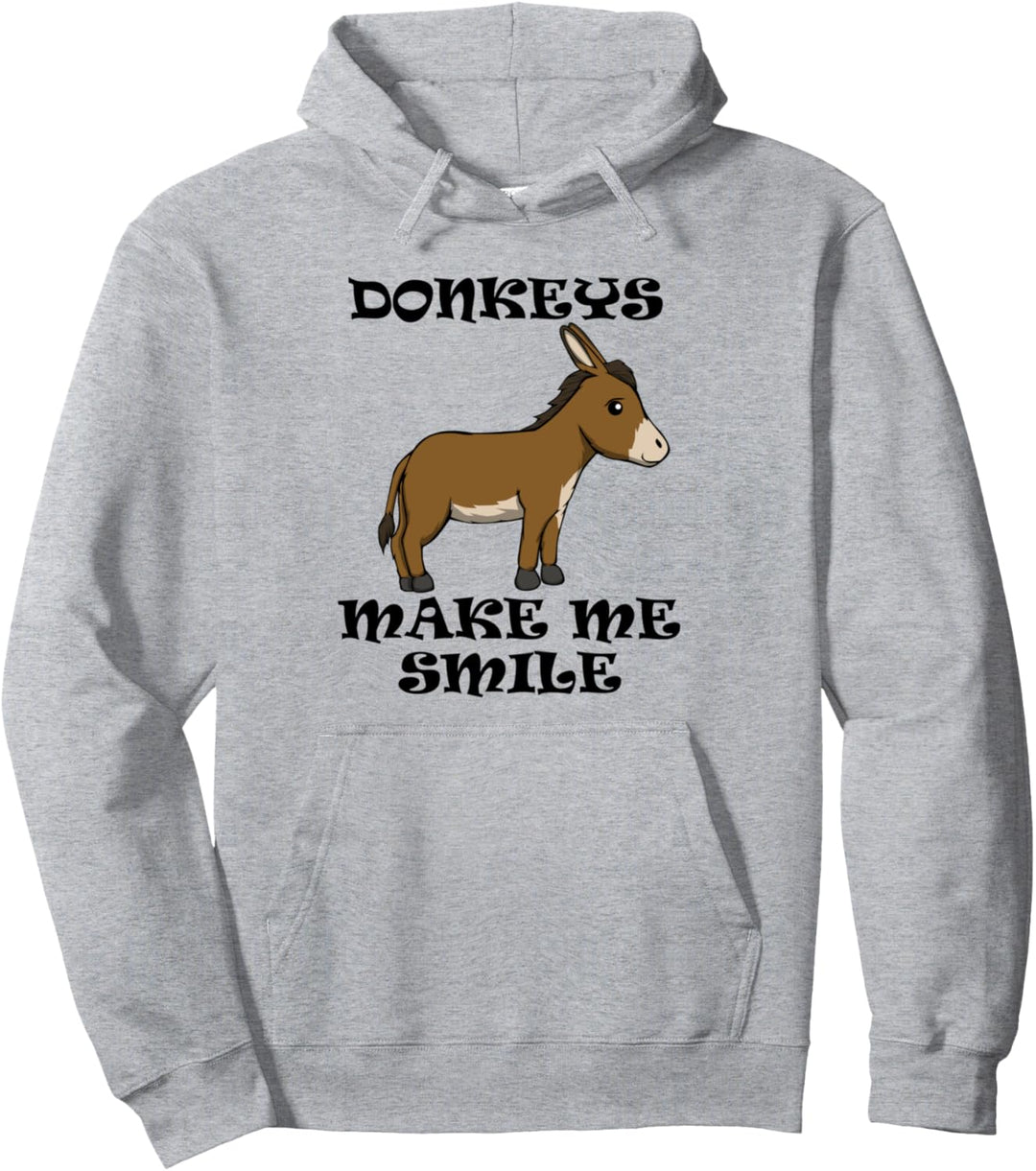 Esel bringen mich zum Lächeln Funny Mule Pullover Hoodie
