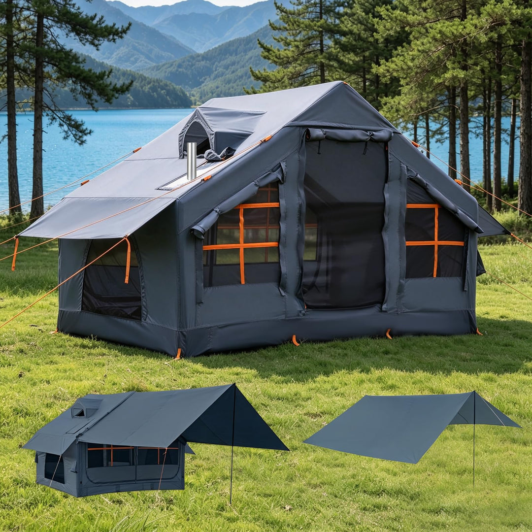Inflatable Camping Tent, with Manual air Pump, Easy to Set up, Outdoor Inflatable Tent, can accommod