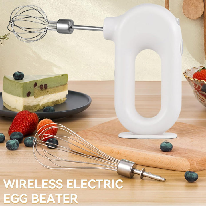 Elektrischer Handmixer Mit Edelstahl Schneebesen, Knet 1500mAh 4 Geschwindigkeit USB Handmixer Klein