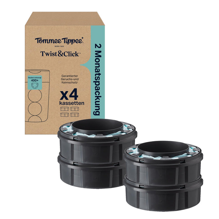 Tommee Tippee Twist & Click Advanced Windelbehälter, Original-Nachfüllkassetten, exklusive 4er-Packu