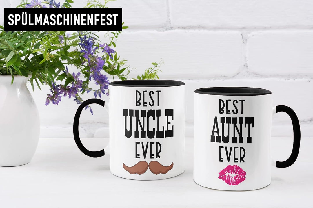 Trendation - Beste Onkel und Tante Geschenk Set Tassen Geschenkidee für Tante und Onkel Geburtstag W