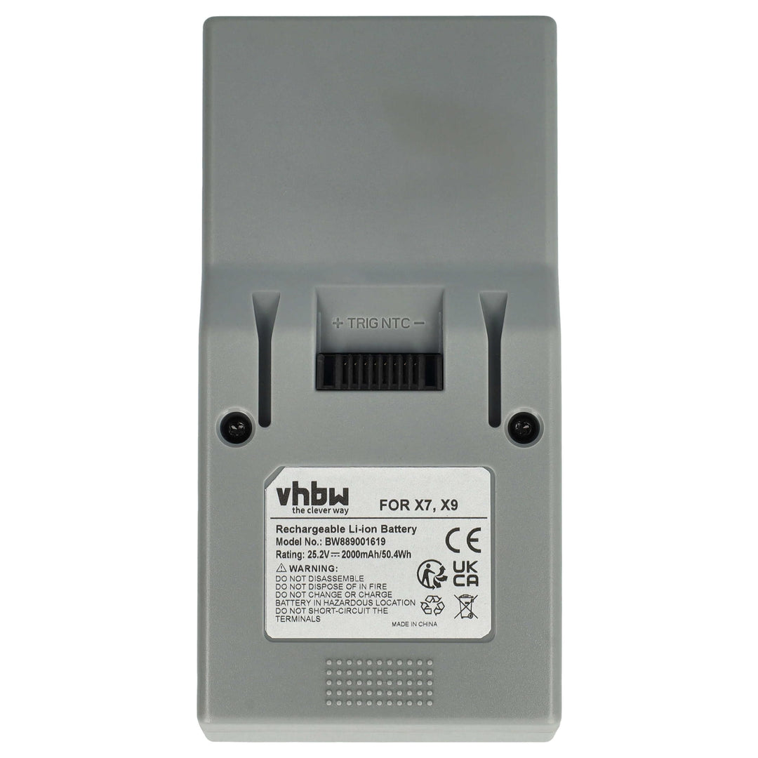 vhbw Akku kompatibel mit Genius Invictus X9, X7 Staubsauger (2000 mAh, 25,2 V, Li-Ion)