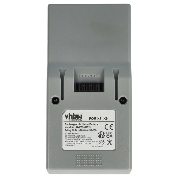 vhbw Akku kompatibel mit Genius Invictus X9, X7 Staubsauger (2000 mAh, 25,2 V, Li-Ion)