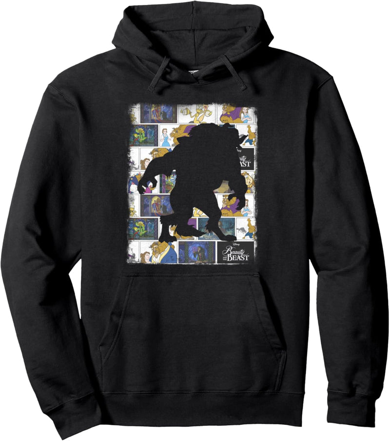 Disney Beauty and the Beast Silhouette Character Panels Pullover Hoodie