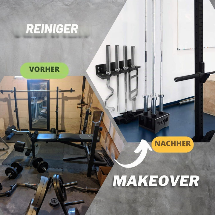 Yes4All Vertikale Langhantelständer für 50mm Langhantel - Home Gym Bar Holder Stand for Up To 9 Stag