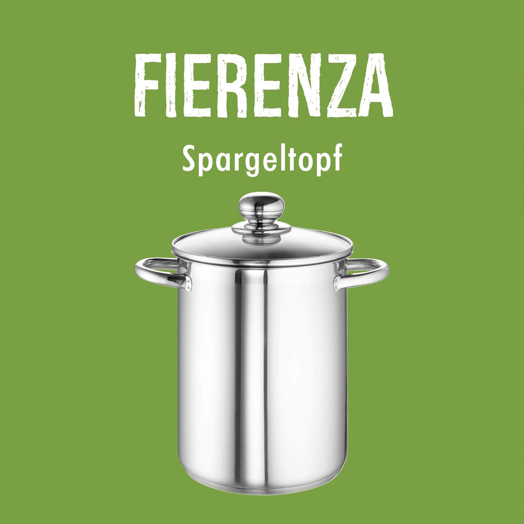 Rohe Germany 214801-16 Spargeltopf Fierenza 16 cm inklusiv Einsatz, Edelstahl, 16cm, Spargeltopf