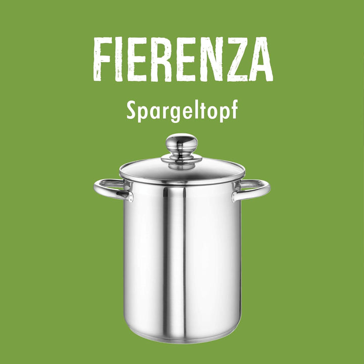 Rohe Germany 214801-16 Spargeltopf Fierenza 16 cm inklusiv Einsatz, Edelstahl, 16cm, Spargeltopf
