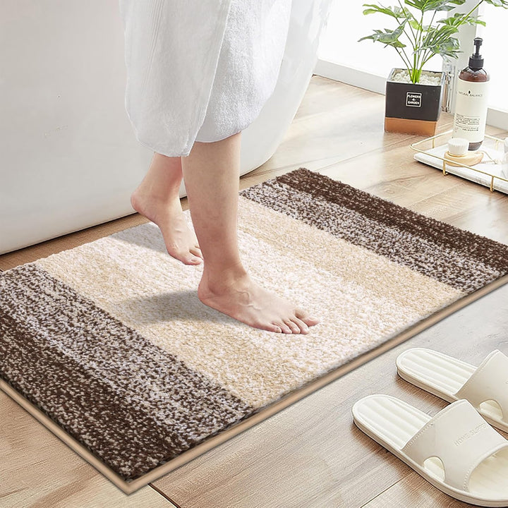 Badteppich Badematte rutschfeste 45 x 65 cm, Weiche Waschbar Badezimmerteppich Extra Flauschig Badvo
