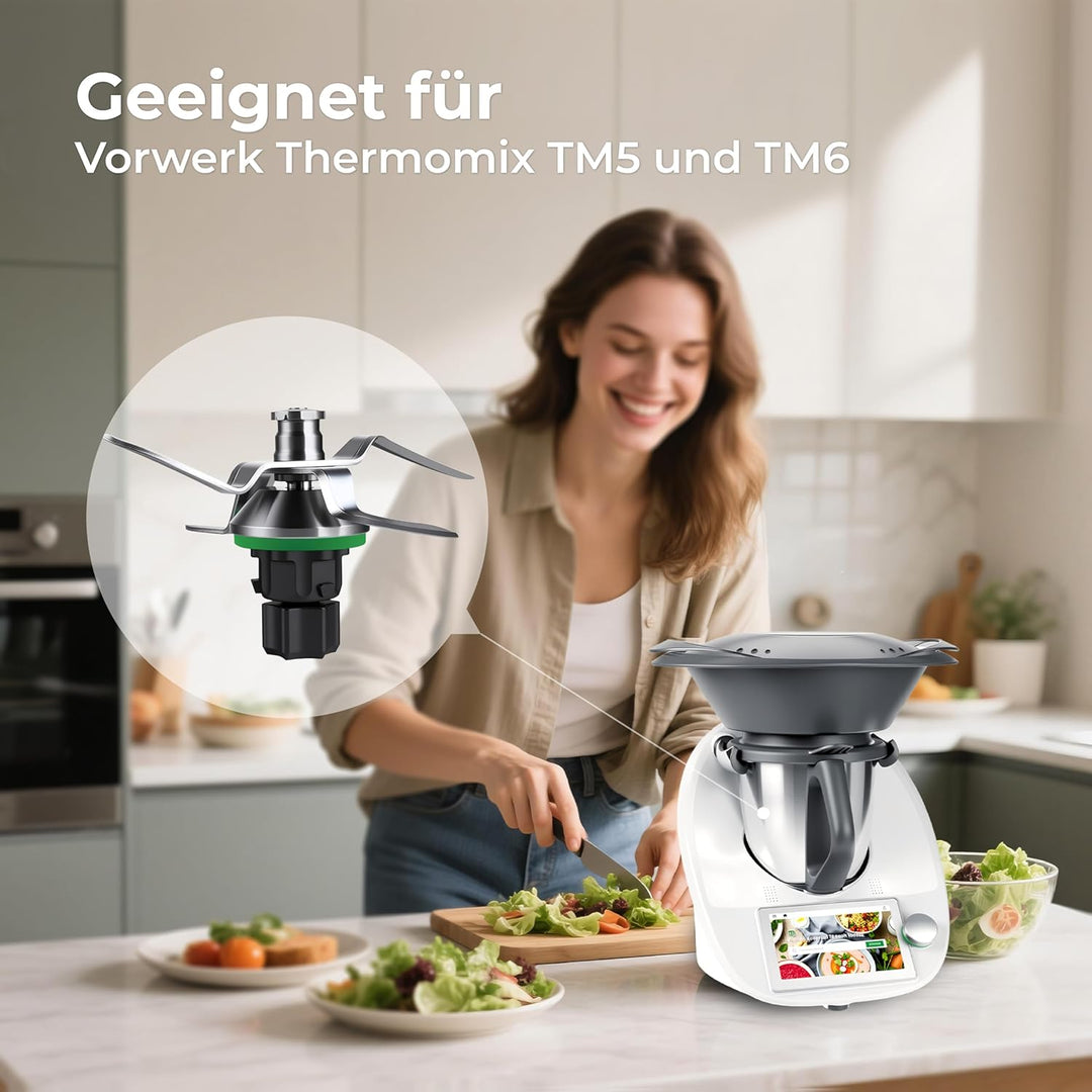Ersatzklinge Messer für Vorwerk Thermomix TM5 und TM6, Teigmesser für Thermomix tm6, Ersatzmesser Mi