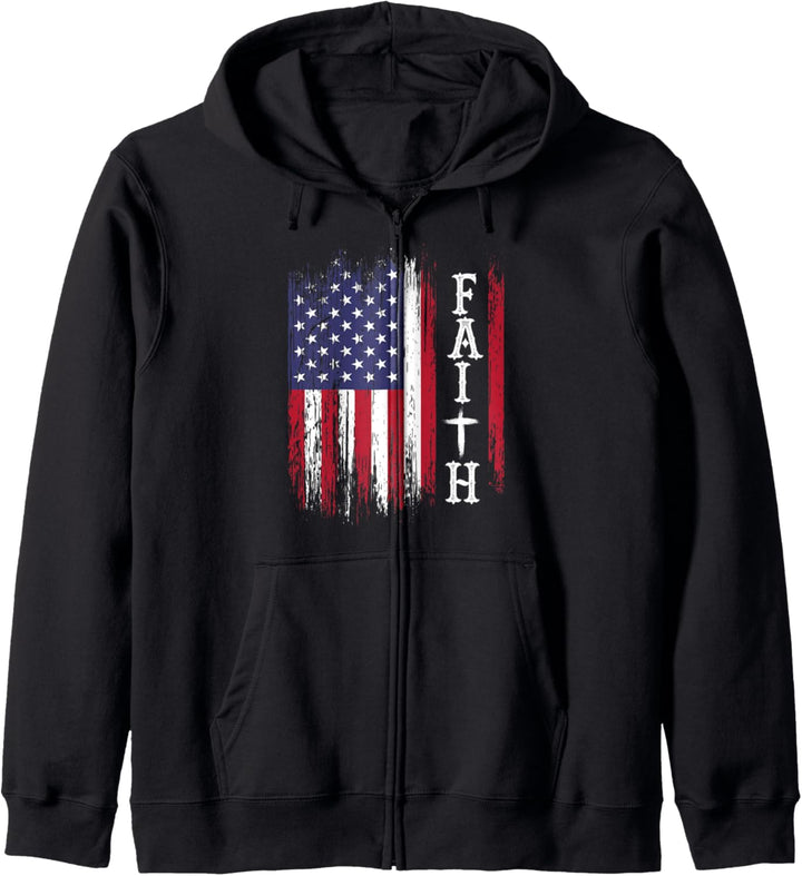 Amerikanische Flagge Glaube Feiertag Vereinigte Staaten Land Kapuzenjacke