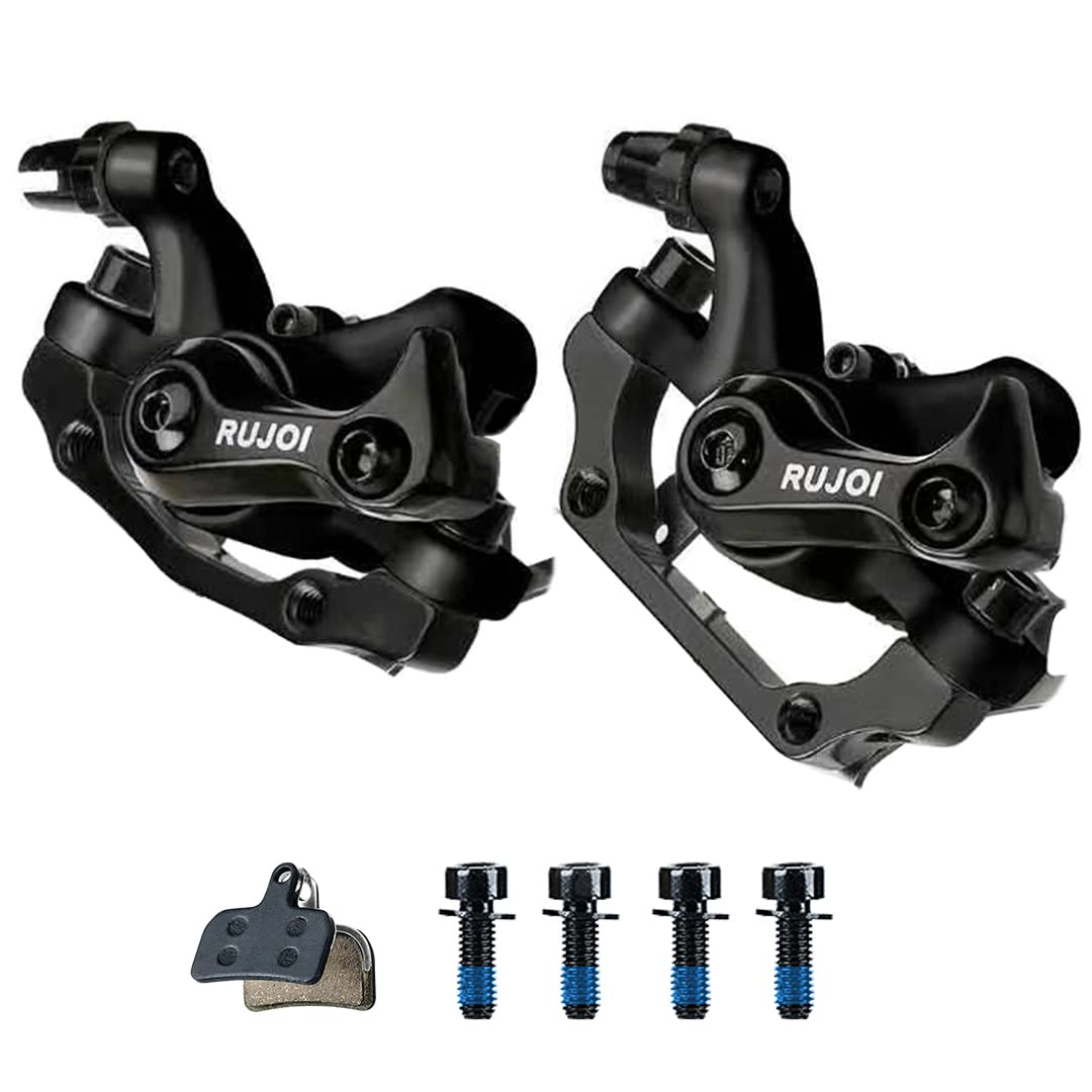 RUJOI Fahrrad-Scheibenbremsen-Kit, Aluminium-Vorder- und Hinterrad-Bremssattel, 160-mm-Rotor, werkze