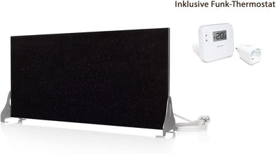 "Black-&-White-Aktion" Magma Infrarotheizung 400Watt (Black Galaxy) Stand-Variante mit Steckdosenreg