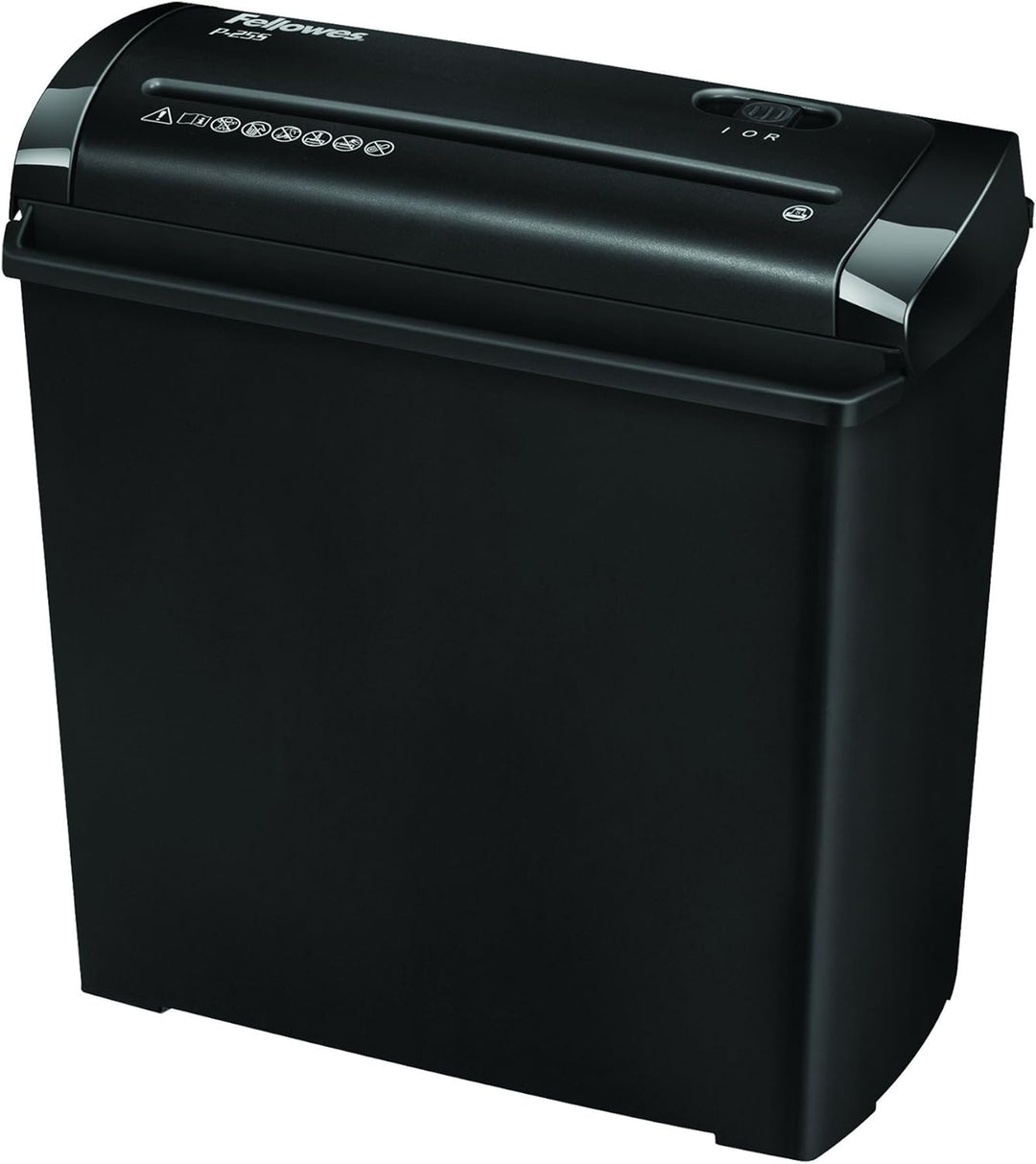 Fellowes Aktenvernichter 5 Blatt Streifenschnitt 7mm, Papierschredder für Zuhause, Powershred P-25S,