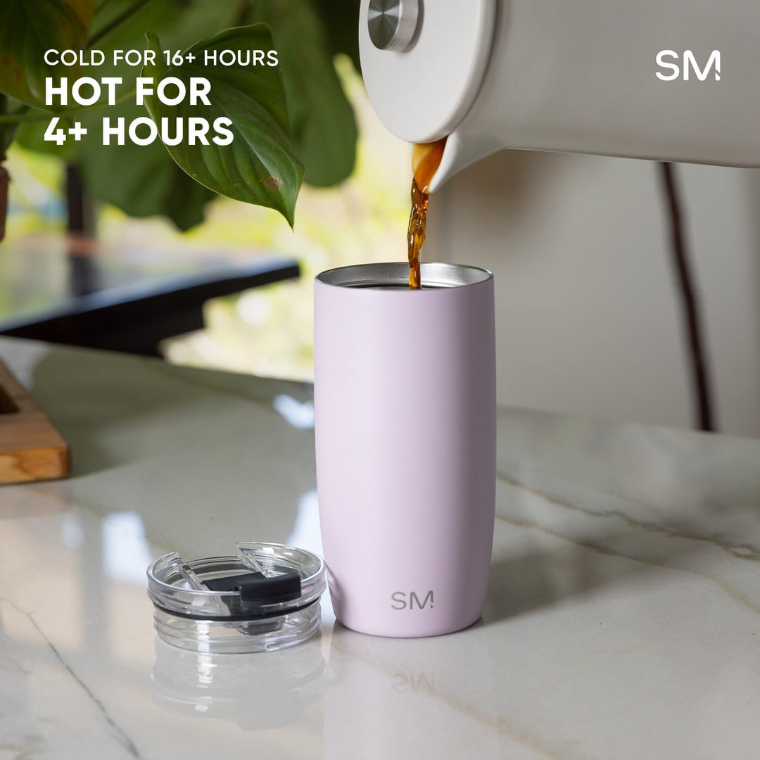 Simple Modern Thermobecher Kaffeebecher to go mit Klappdeckel | Isolierter Edelstahl-Kaffeebecher |