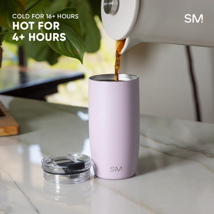 Simple Modern Thermobecher Kaffeebecher to go mit Klappdeckel | Isolierter Edelstahl-Kaffeebecher |