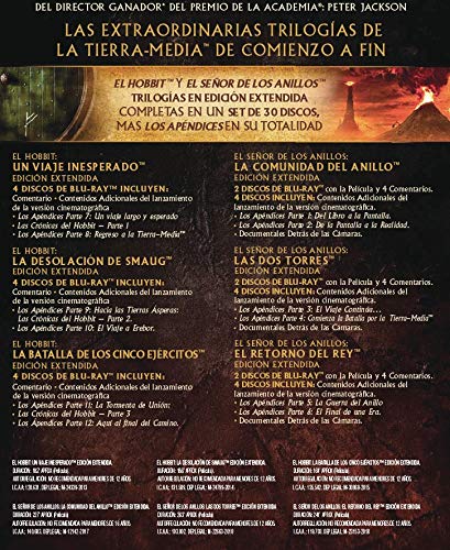 El Hobbit Trilogía - El Señor de los Anillos Trilogía [30 discos], Blu-ray