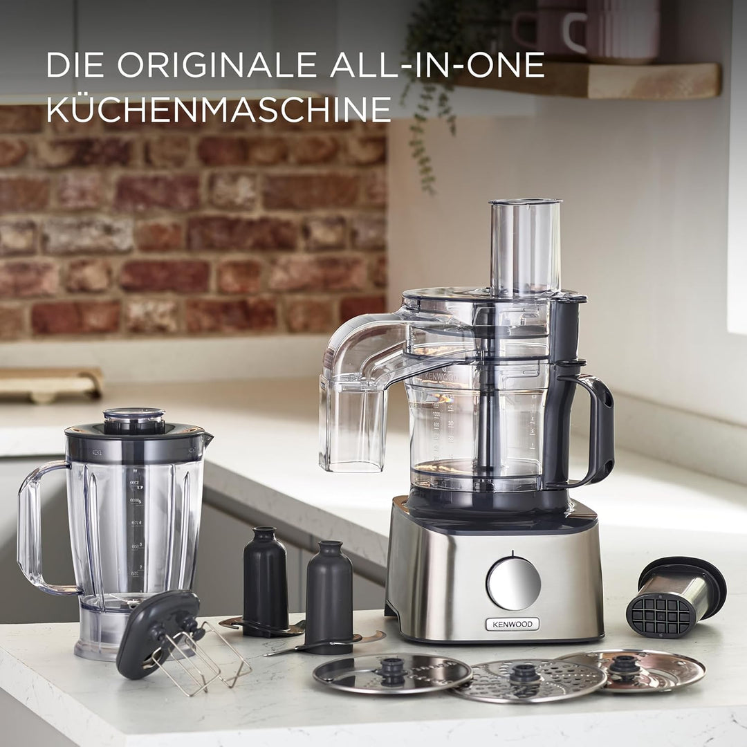Kenwood MultiPro Compact FDM304SS – Kompakt-Küchenmaschine, 2,1 Liter, leistungsstarker Küchenhelfer