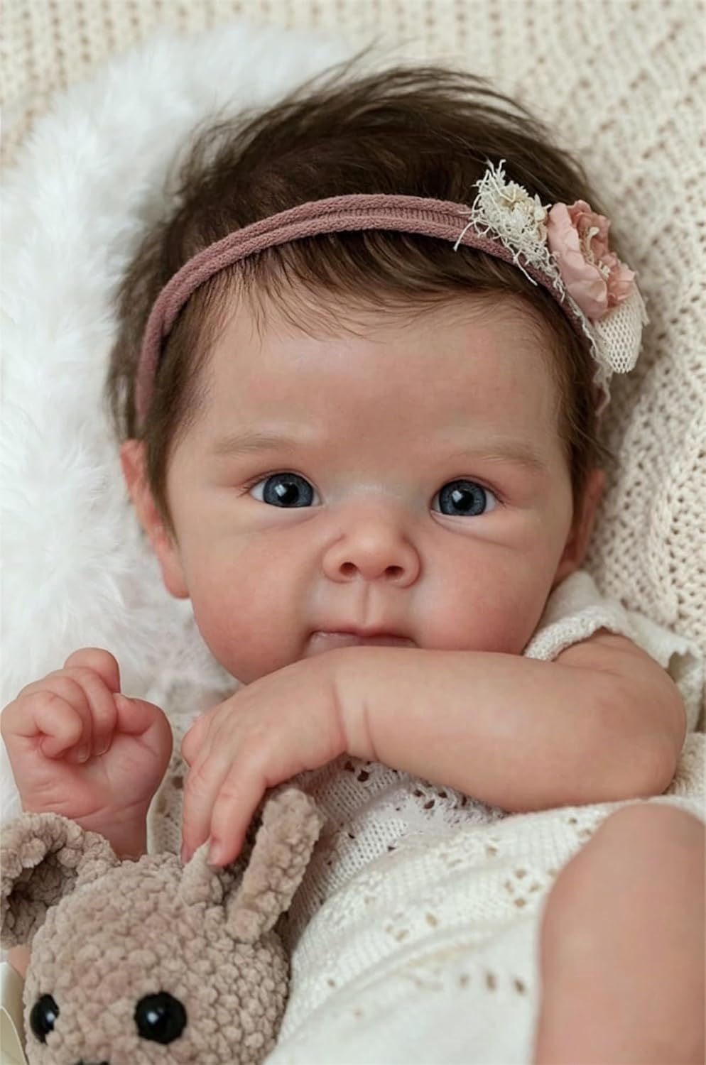 Zero pam Reborn Baby Mädchen, Reborn Baby Vollsilikon Lebensecht, 48CM Lebensechte Babypuppen,Puppe