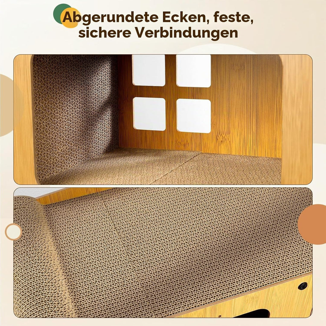 Gimars XXL 59.5cm Kratzbrett Katzenhaus aus Pappe für Katzen, für Wohnungskatzen zum Kratzen und als