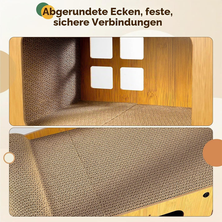 Gimars XXL 59.5cm Kratzbrett Katzenhaus aus Pappe für Katzen, für Wohnungskatzen zum Kratzen und als