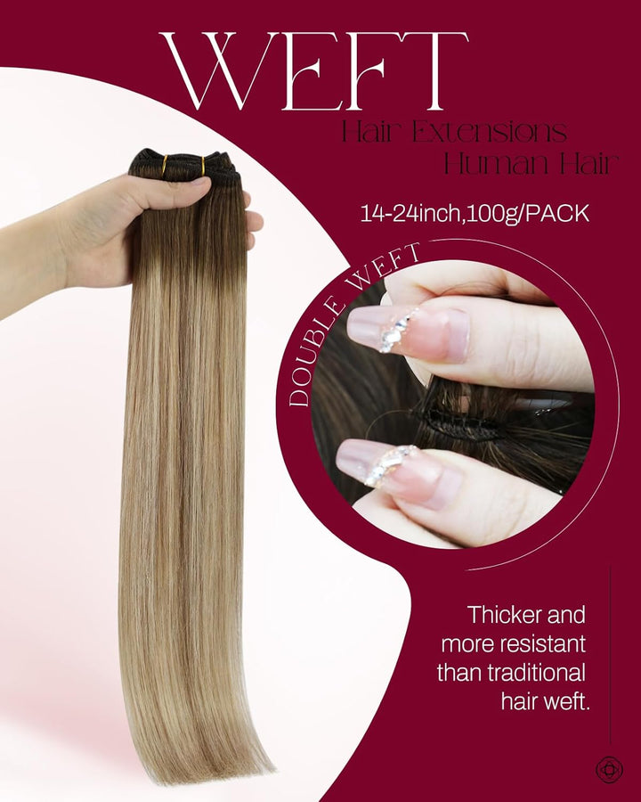 Moresoo Haartressen Echthaar Extensions Ombre Remy Hair Weave Sew in Extensions Mensch Haar Brasilia