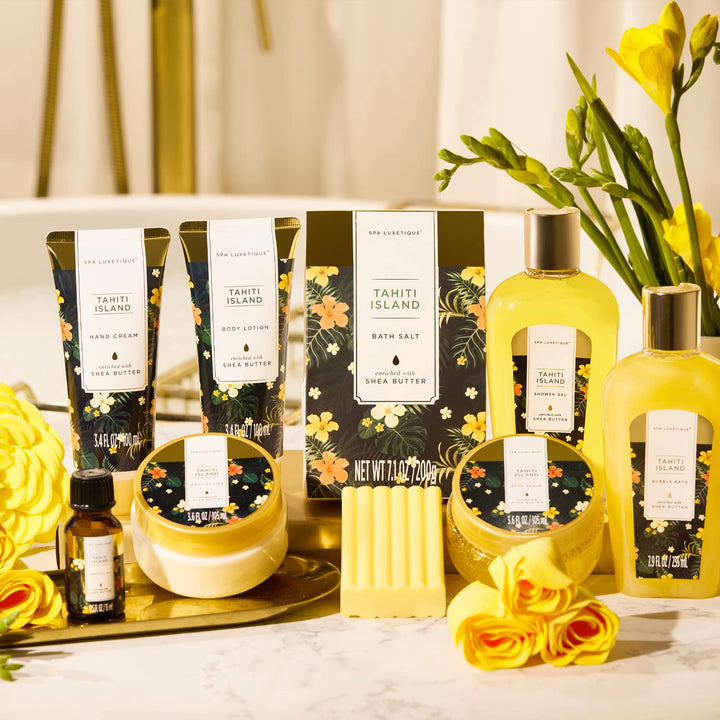 Spa Luxetique Geschenke für Frauen-12tlg Tahiti Insel Bade Geschenkset mit ätherischem Öl, Weihnacht