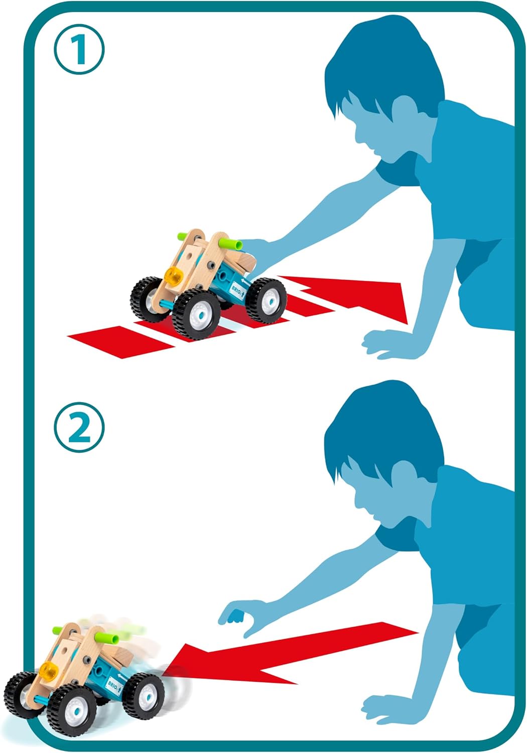 BRIO Builder 34595 Nachziehmotor-Konstruktionsset - Ergänzung Builder Konstruktionssystem, fördert d