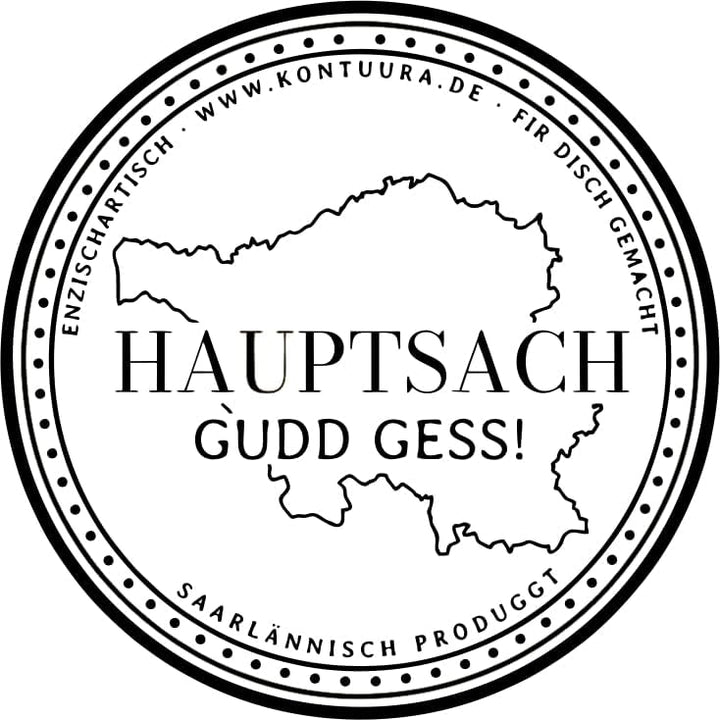 Saarlandbrett als Frühstücksbrettchen aus Holz, Legendärer Stubbi Style, für Saarländer, Lusitge Ges