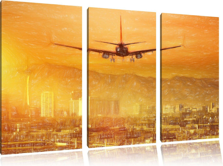 Pixxprint Urlaubsreise nach Las Vegas als Leinwandbild/Grösse: 3 Teilig (120x80 cm) cm/Wandbild/Kuns