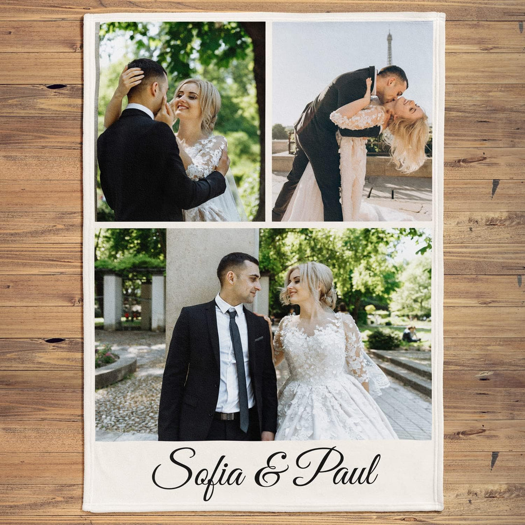 Personalisierte Fotodecke mit Eigenem Foto & Text | Minky Kuscheldecke | Weiche Fleecedecke mit Foto