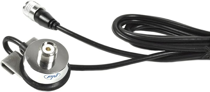 PNI ML160T941 Antenne CB von 145 cm Länge mit T941 Kabelhalter Silber/Schwarz
