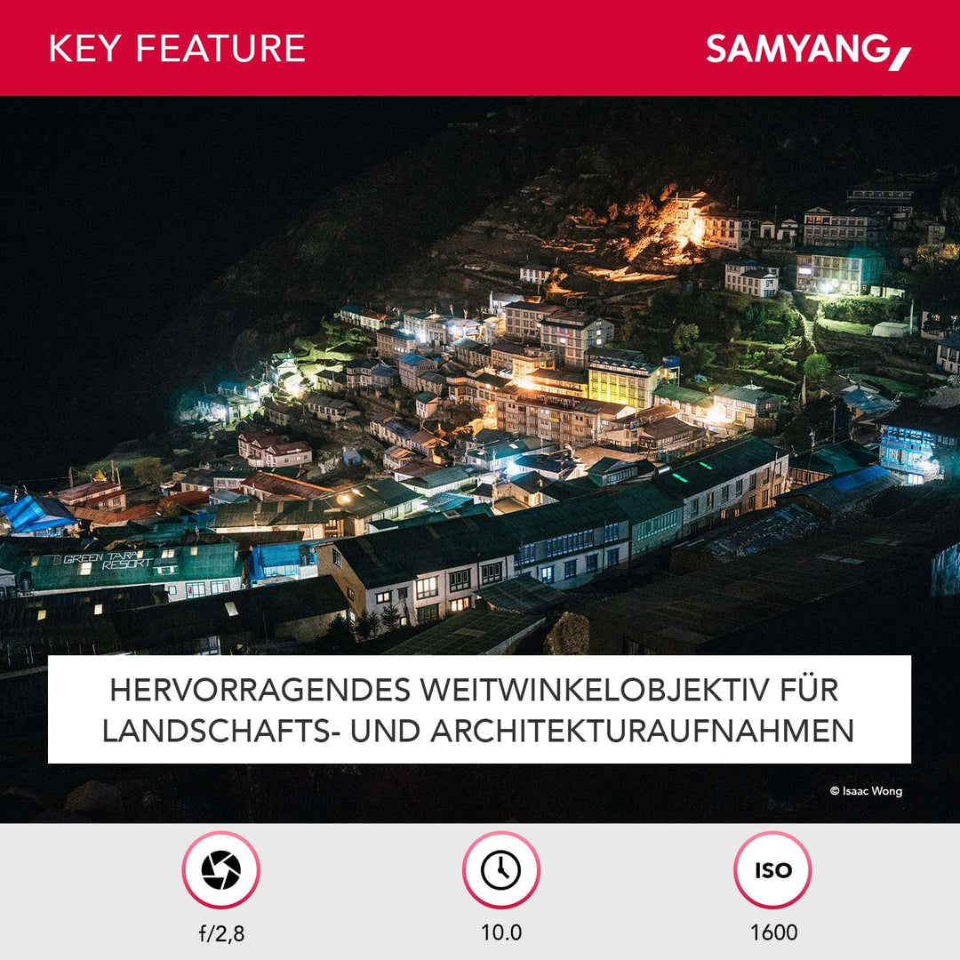 Samyang 14/3,1 Objektiv Video DSLR II Canon EF manueller Fokus Videoobjektiv 0,8 Zahnkranz Gear, Wei