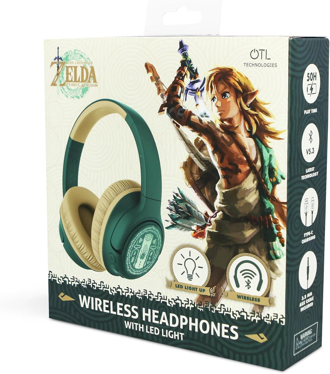OTL Technologies The Legend of Zelda TEARS of The Kingdom Kabellose faltbare Kopfhörer mit LED-Licht