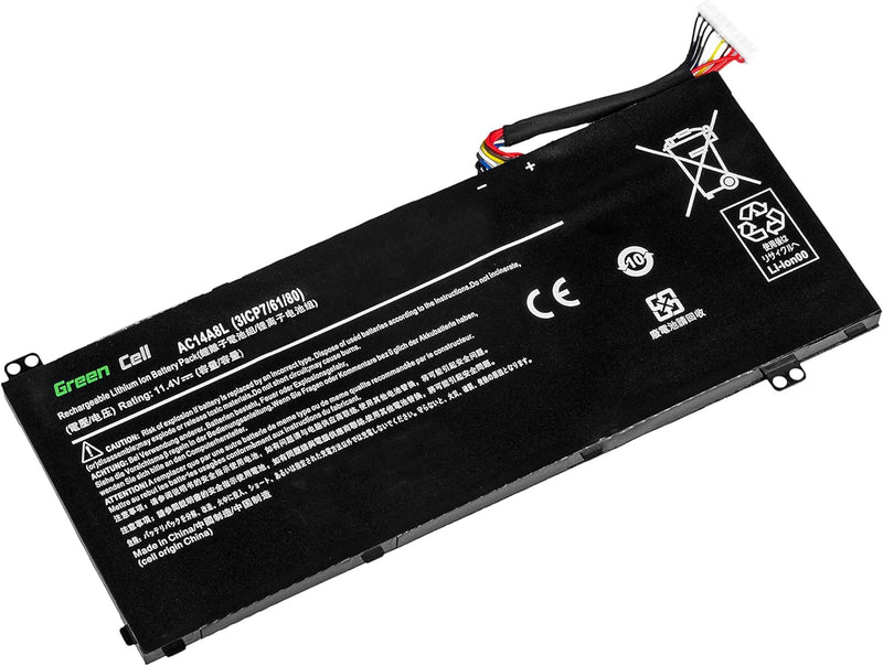 Green Cell AC14A8L AC15B7L Akku für Acer Laptop (4605mAh 11.4V Schwarz)