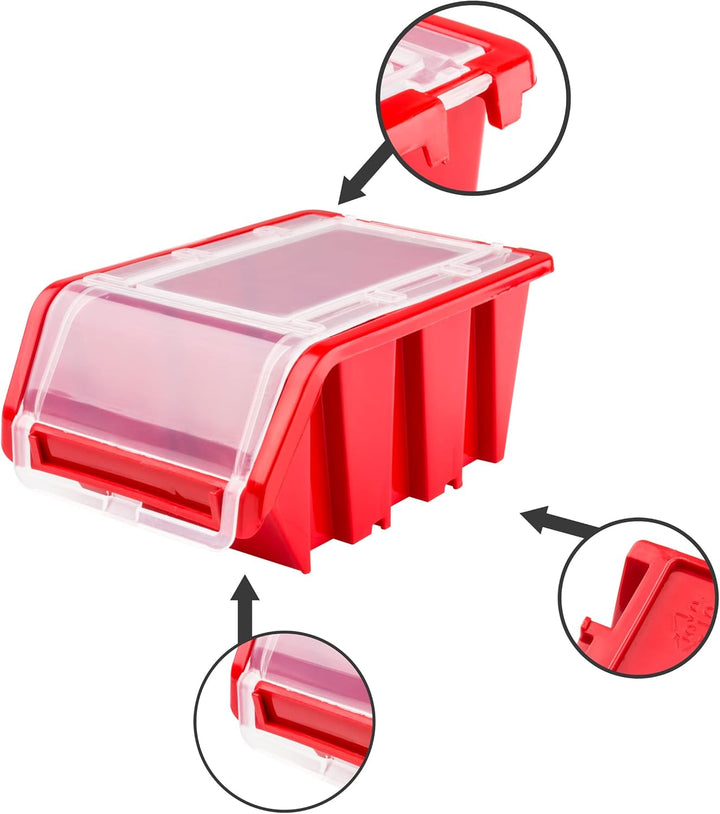 SimpleThing Lagersystem Werkstattregal | 78 x 78 cm | 24 stck. Box | Wandregal mit Stapelboxen - Wan