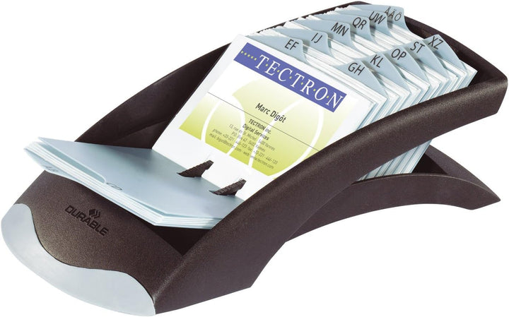 Durable Visitenkartenkasten Visifix Desk Vegas, für 200 Karten, inkl. Register A-Z, schwarz, 241301