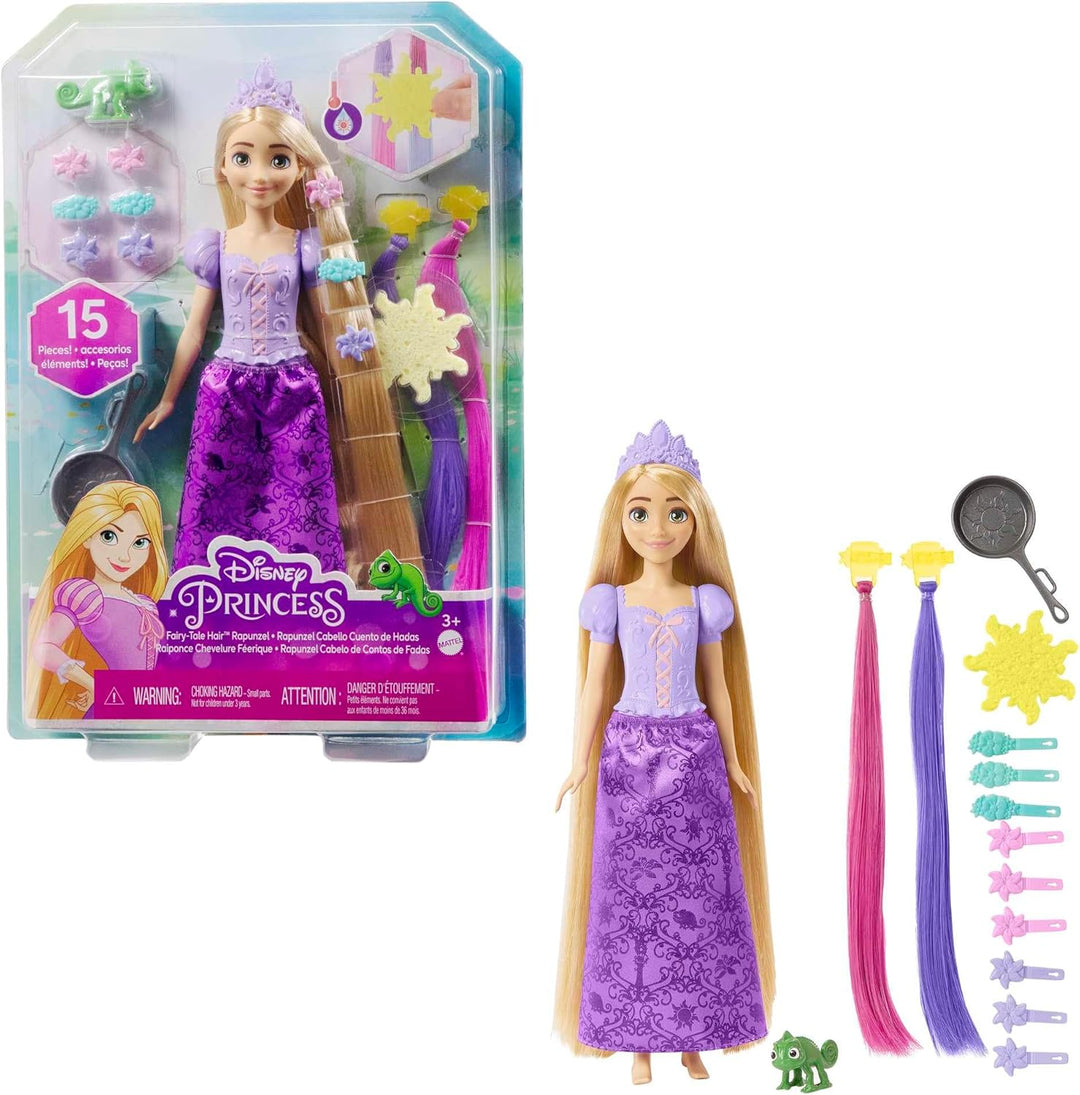 Disney Prinzessinnen Rapunzel Puppe, mit extra langen Haaren und Farbwechsel Funktion, inkl. Haar Ac