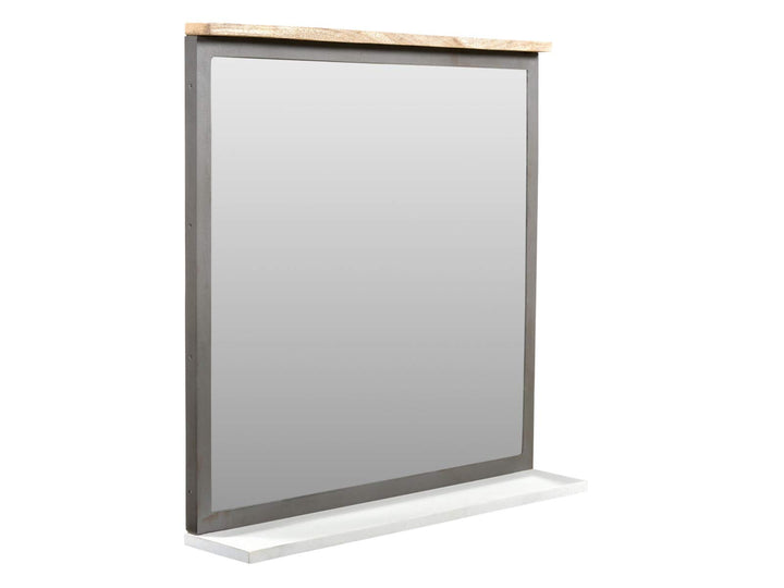 Woodkings® Bad Spiegel Pinetown Metall recyceltes Massivholz antik, Wandspiegel Vintage, Design, Ind