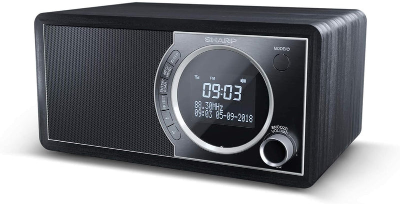 SHARP DR450 Digitalradio (DAB/DAB+/FM mit RDS, Bluetooth, Wecker-Funktionen, 6 Watt), schwarz Mono D