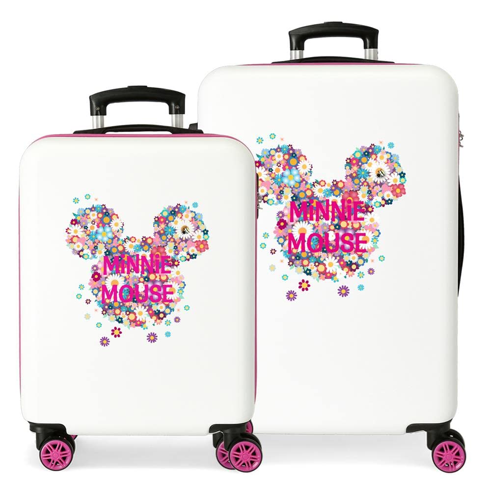 Disney Minnie Sunny Day Kofferset Rosa 55/68 cms Hartschalen ABS Kombinationsschloss 104L 4 Doppelrä