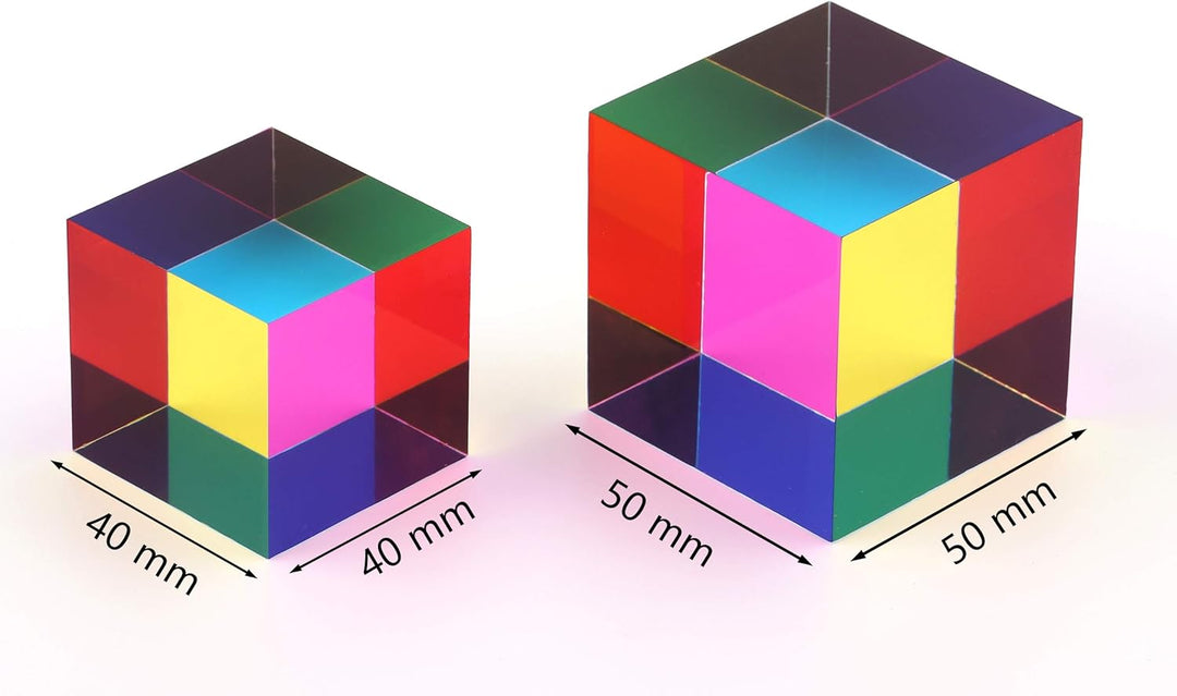 ZhuoChiMall CMY Mixing Color Cube, 40 mm (1,57 Zoll) Acrylwürfelprisma, CMYcube für Heim- oder Bürod