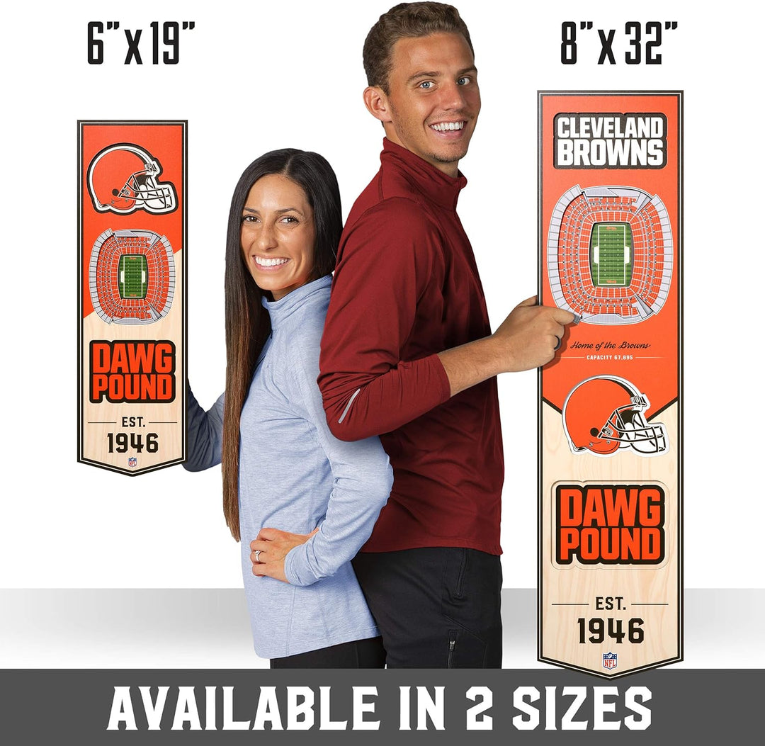 YouTheFan NFL 3D Stadion Banner, 15,2 x 48,3 cm Cleveland Browns, Cleveland Browns